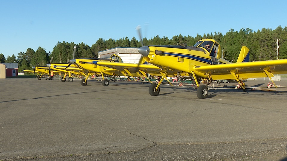 SOPFIM planes are parked in a row at Matan Air Base.