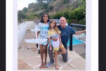 Bruce Willis and his two daughters, Mabel and Evelyn, on Instagram, May 15, 2022.