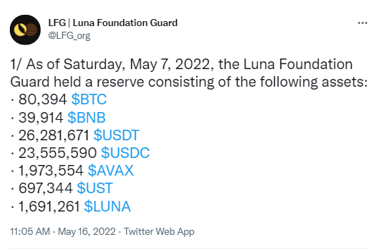 The Luna Foundation had good reserves before the disaster.